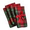 Christmas Plaid Napkin Set of 4 - Red Multi Cotton Kitchen Cloth Napkins, Machine Washable, 20" x 20"